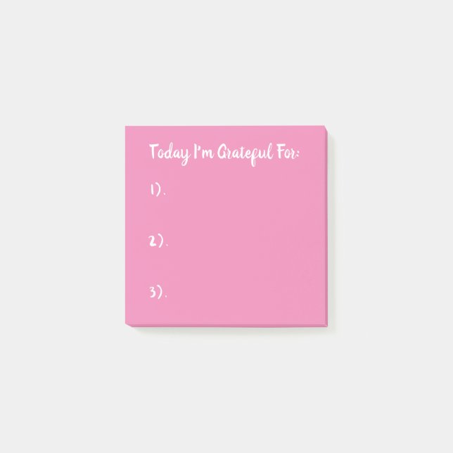 Notas Post-it® Gratitud Rosa Simple (Anverso)