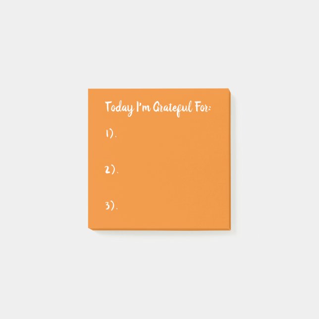 Notas Post-it® Gratitud simple en blanco y Naranja (Anverso)