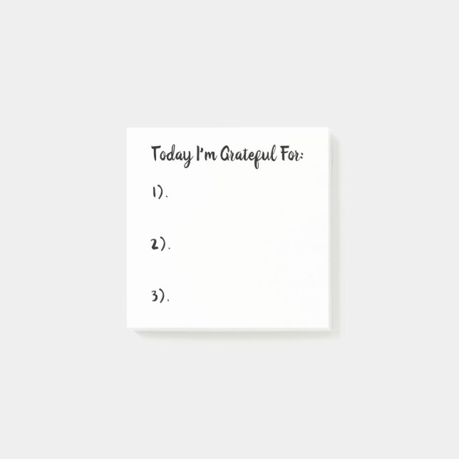 Notas Post-it® Gratitud simple en blanco y negro (Anverso)