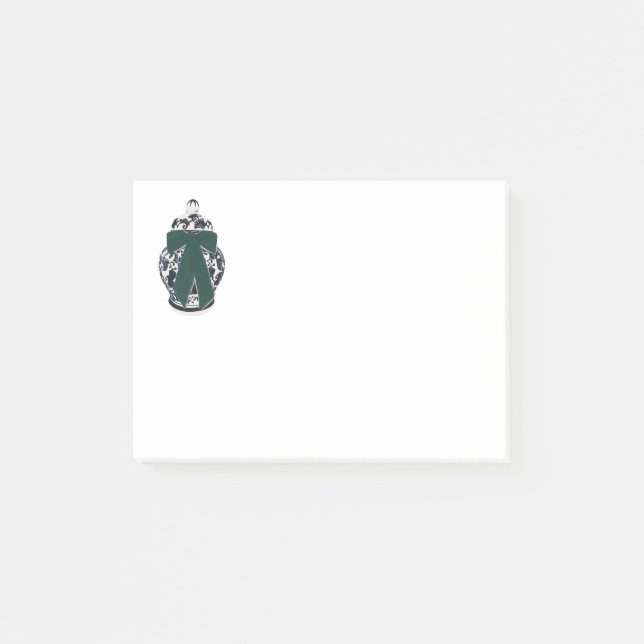 Notas Post-it® Green Bow Chinoiserie Vase Post-it Notes (Anverso)