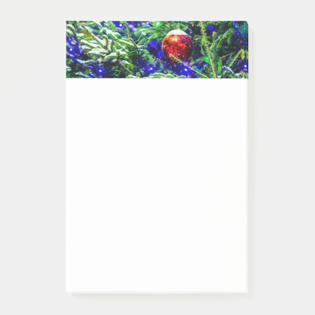 Notas Post-it® Green Christmas Tree Red Ball (Anverso)