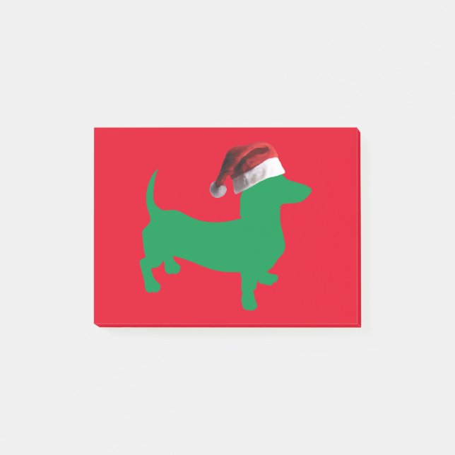 Notas Post-it® Green-Doxie-Y-Santa-Gorra (Anverso)