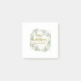 Notas Post-it® Green eucalyptus floral bridal shower name date go