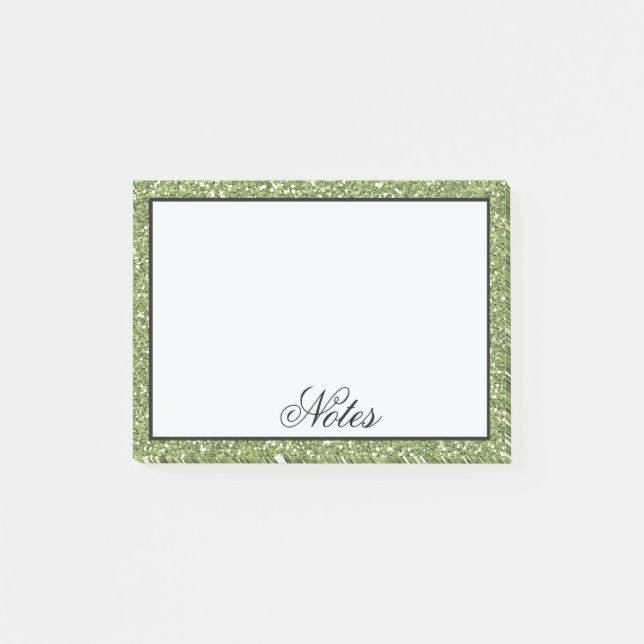 Notas Post-it® Green Faux Purpurina (Anverso)