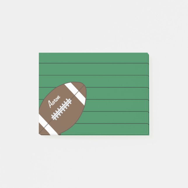 Notas Post-it® Green Football Sports Notes Notepad Gift (Anverso)