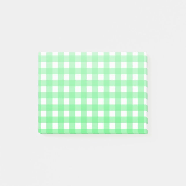 Notas Post-it® Green gingham (Anverso)