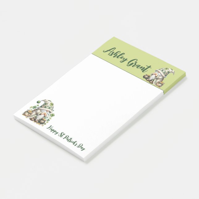 Notas Post-it® Green Holiday Gnome Writing Pad (En perspectiva)