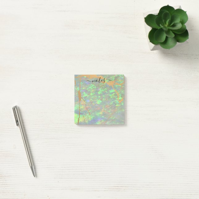 Notas Post-it® Green Opal Modern Glam Note Pad (Oficina)