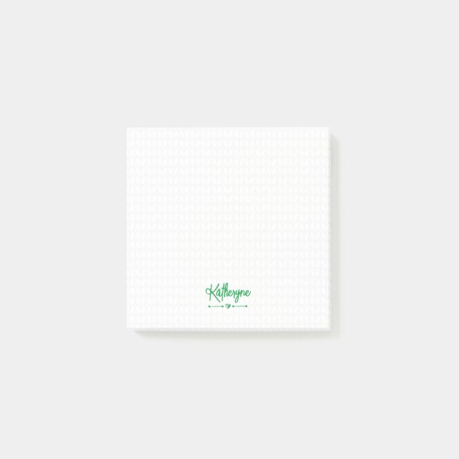 Notas Post-it® Green Personalized Knit Stitch (Anverso)