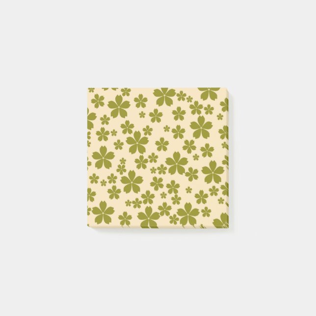 Notas Post-it® Green Retro Flower Spring & Summer Workspace (Anverso)
