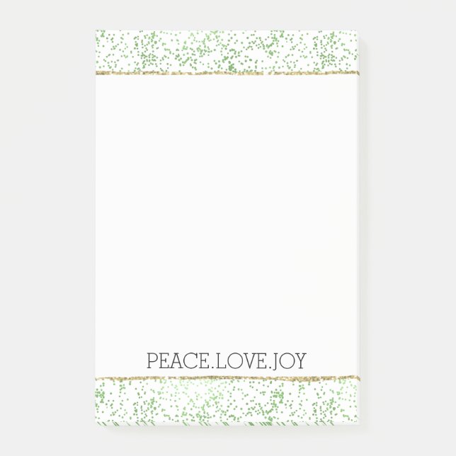 Notas Post-it® Green Sparkle Dots Gold Glitz     (Anverso)