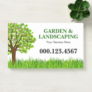 Notas Post-it® Green Tree Grass Landscaping Service Business