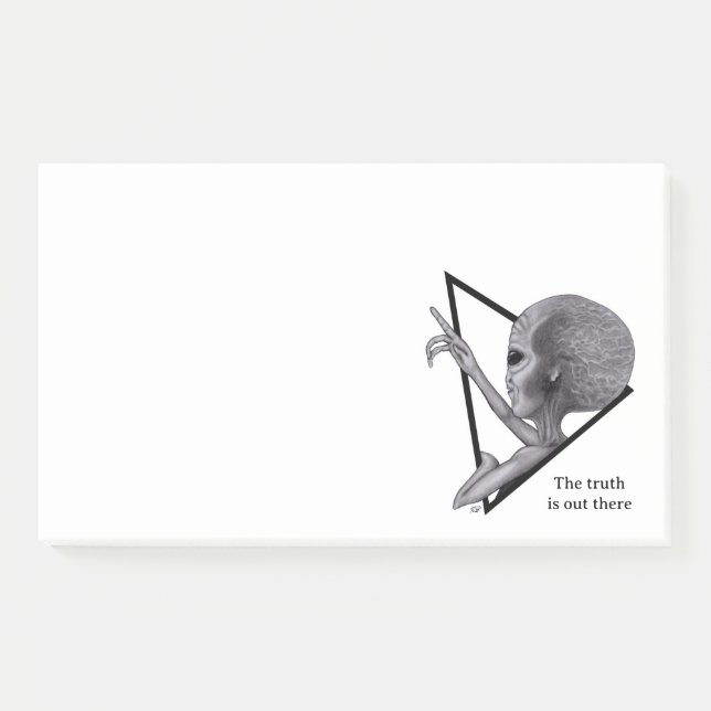 Notas Post-it® Grey Alien, la verdad está ahí fuera (Anverso)