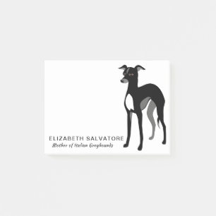 Notas Post-it® Greyhound italiano negro
