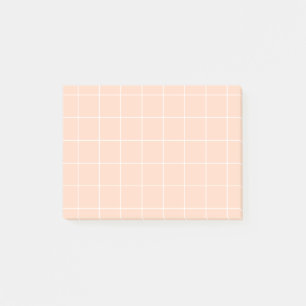 Notas Post-it® Grid paper: minimalist grid (Peach)