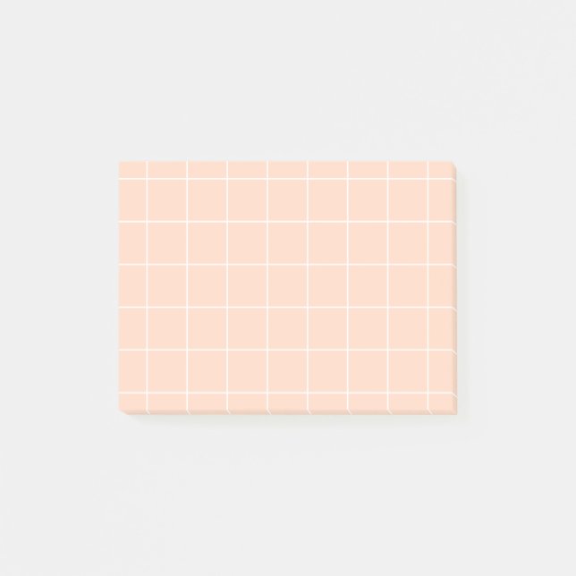 Notas Post-it® Grid paper: minimalist grid (Peach) (Anverso)