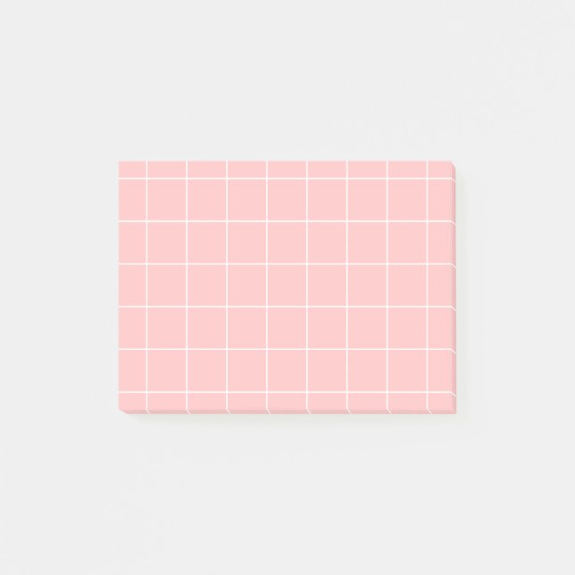 Notas Post-it® Grid paper: minimalist grid (pink) (Anverso)