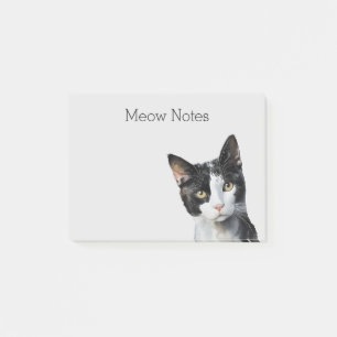 Notas Post-it® Gris Black White Kitty Cat
