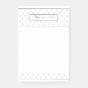 Notas Post-it® Gris de luz de punto de polka simple personalizado