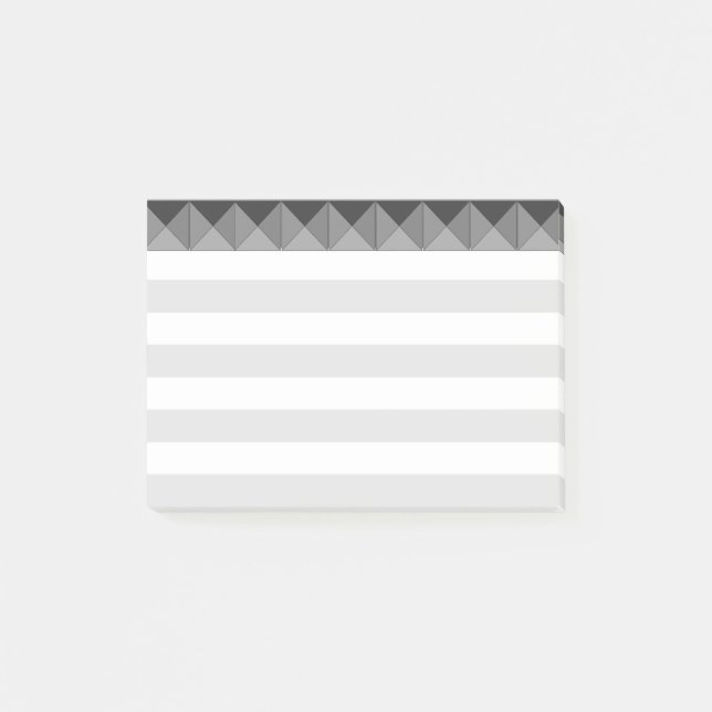 Notas Post-it® Gris plateado y rayas blancas (Anverso)