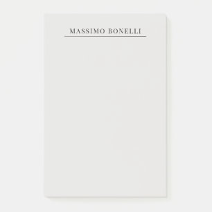 Notas Post-it® Gris Platino Minimalista Plano Moderno Nombre Prop