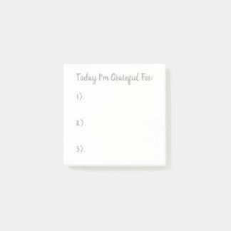 Notas Post-it® Gris Simple Sobre Gratitud Blanca