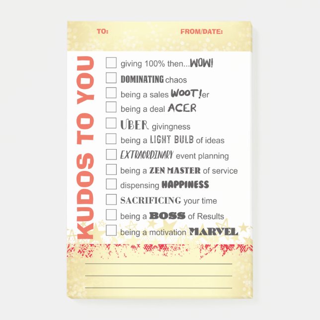 Notas Post-it® Grita hacia fuera el premio del post-it del (Anverso)