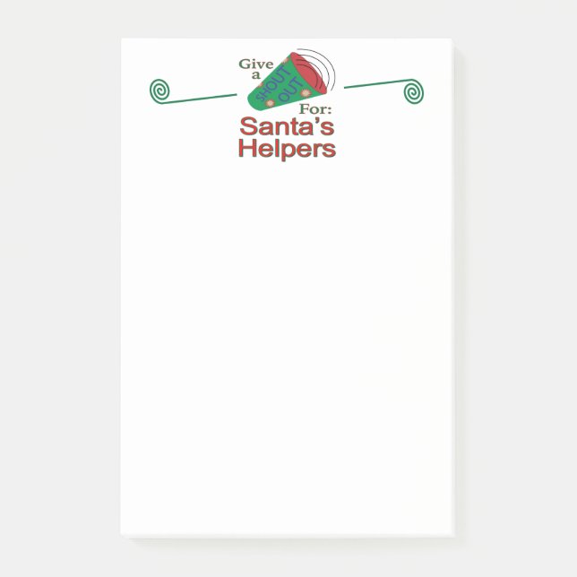 Notas Post-it® Gritos a los ayudantes de Santa Claus (Anverso)
