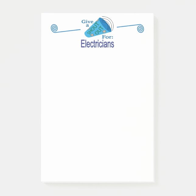 Notas Post-it® Gritos para los electricistas (Anverso)
