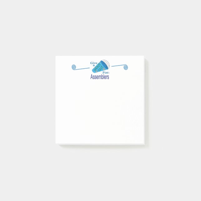 Notas Post-it® Gritos para los ensambladores (Anverso)