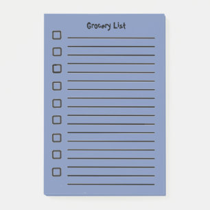Notas Post-it® Grocery List Blue Sticky Notes 2ª edición