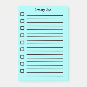 Notas Post-it® Grocery List Light Blue Sticky Notes 2ª edición