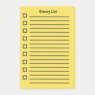 Notas Post-it® Grocery List Yellow Sticky Notes 2ª edición