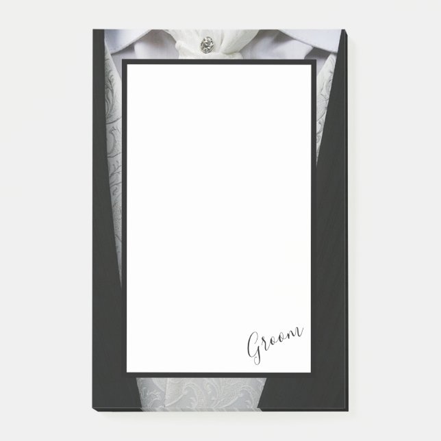 Notas Post-it® Groom Tuxedo (Anverso)
