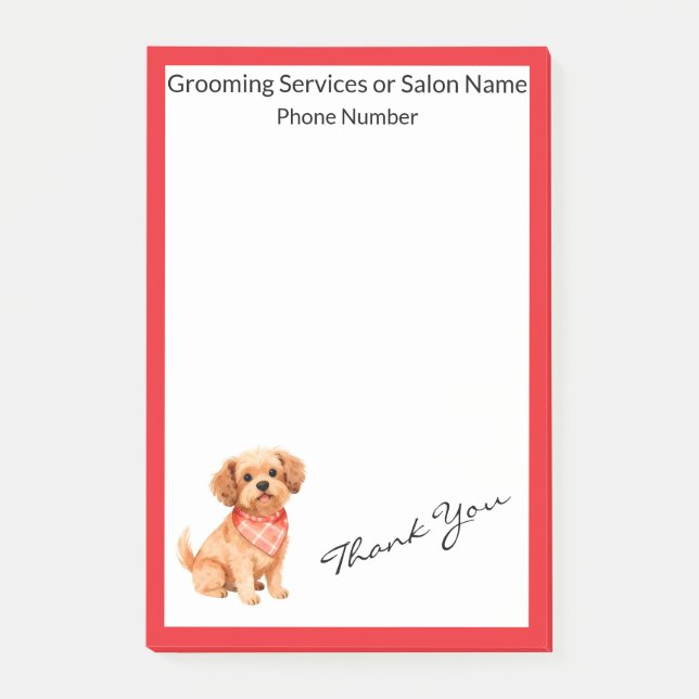 Notas Post-it® Grooming Pet Personalized Luxury Modern Collection (Anverso)