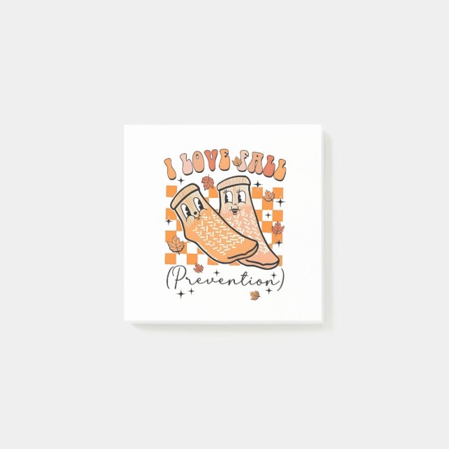 Notas Post-it® Groovy Retro I Love Fall Prevention Funny (Anverso)