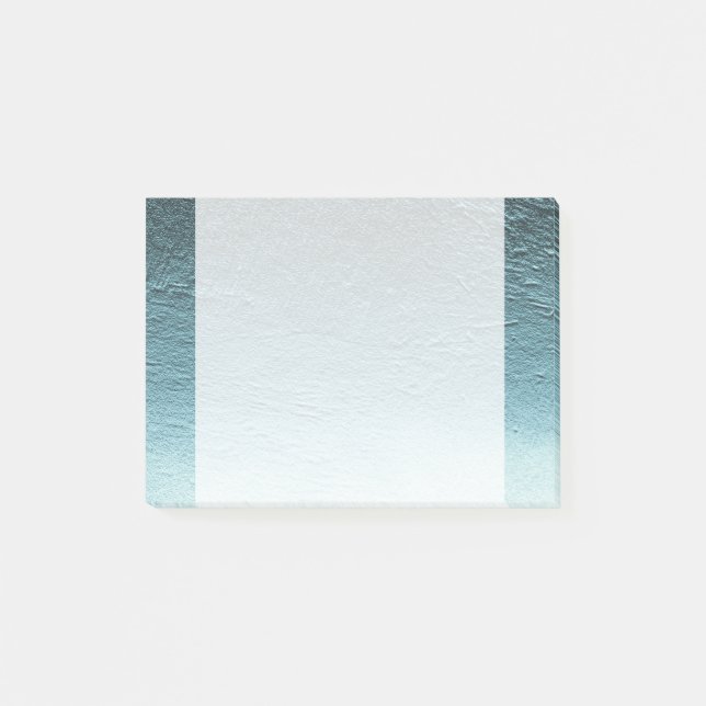 Notas Post-it® Grunación de aluminio con gradiente verde azulado  (Anverso)