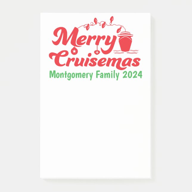 Notas Post-it® Grupo Familiar Personalizado de Merry Cruisemas (Anverso)