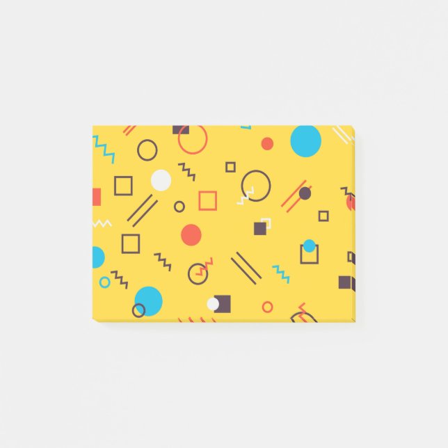 Notas Post-it® Guay, Memphis únicos, modernos, geométricos urbano (Anverso)