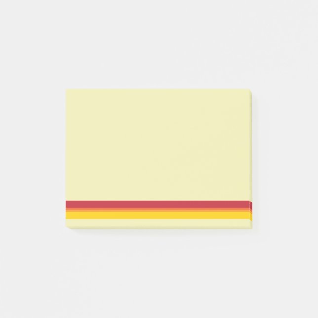 Notas Post-it® Guay Retro 70s Stripes Naranja Rojo amarillo (Anverso)