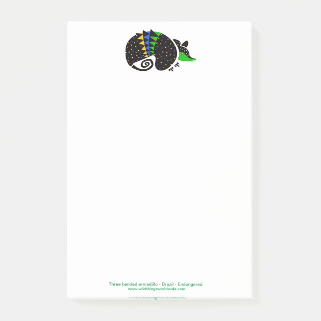 Notas Post-it® Guay Tres banderas ARMADILLO - Animales en peligro (Anverso)