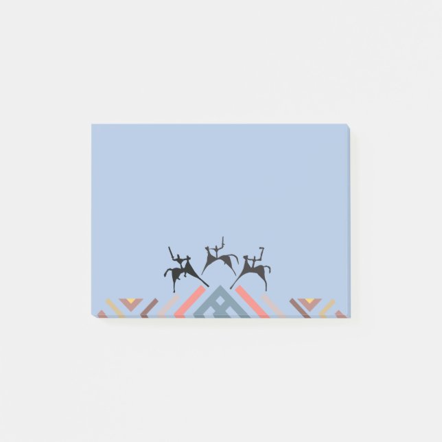 Notas Post-it® Guerreros prehistóricos cazadores petroglifos (Anverso)