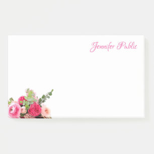 Notas Post-it® Guión de escritura a mano de populares Rosas flora