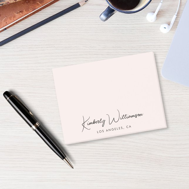 Notas Post-it® Guión de firma de moda Rosa (Subido por el creador)