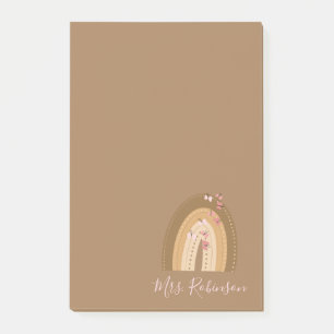 Notas Post-it® Guión de Mariposas de Arcoíris Nombre del Profesor