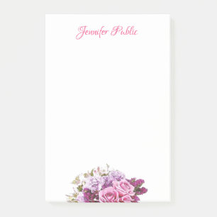 Notas Post-it® Guión de plantilla personalizado de floral acuarel