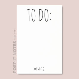 Notas Post-it® Guión divertido simple escrito en negro y blanco
