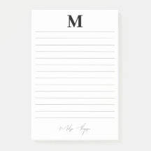 Guión inicial y nombre personal de firma