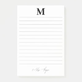 Notas Post-it® Guión inicial y nombre personal de firma