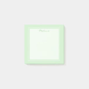 Notas Post-it® Guion Moderno con Borde Verde Claro y Blanco